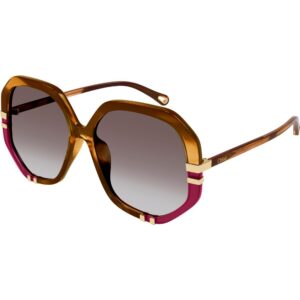 Occhiali da sole  Chloé Ch0105s cod. colore 009 Donna Geometrica Havana