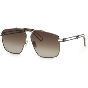 Occhiali da sole  Philipp plein Spp049m silver plein seventies cod. colore 0584 Uomo Pilot Grigio