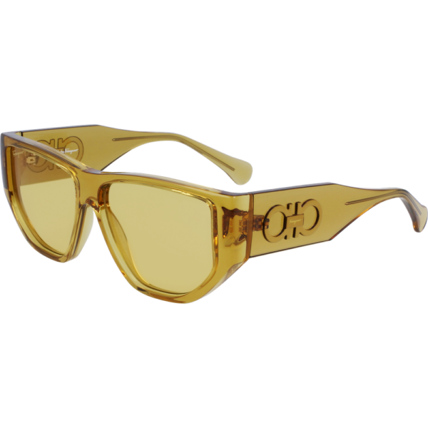 Occhiali da sole  Ferragamo Sf1077s cod. colore 703 Unisex Squadrata Giallo