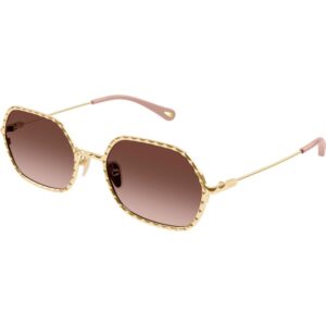 Occhiali da sole  Chloé Ch0231s cod. colore 002 Donna Rotonda Oro