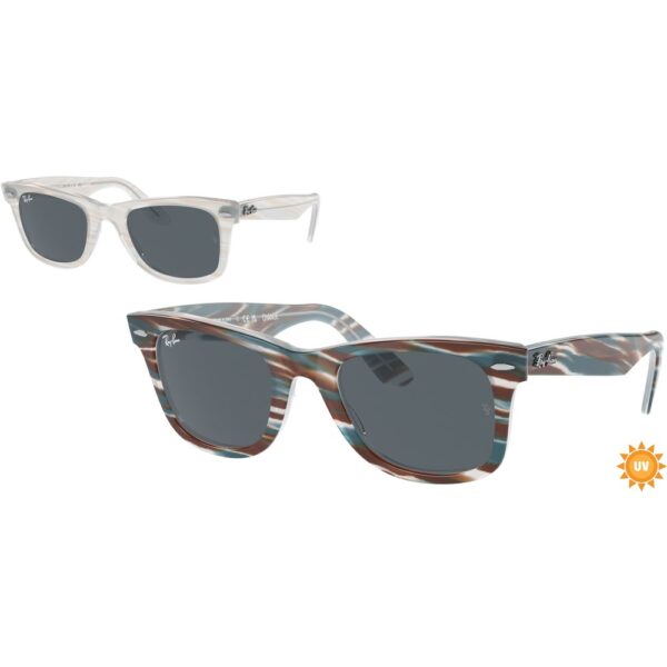 Occhiali da sole  Ray - ban Rb2140 wayfarer cod. colore 1407r5 Unisex Squadrata Azzurro