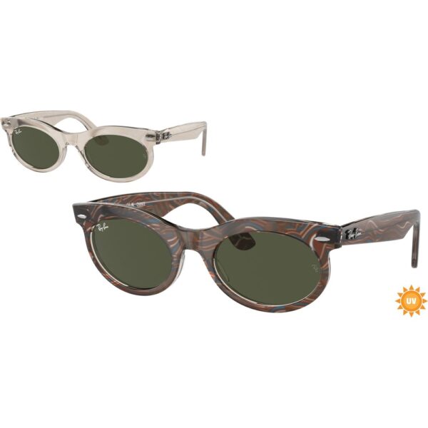 Occhiali da sole  Ray - ban Rb2242 wayfarer oval cod. colore 138331 Unisex Rotonda Grigio