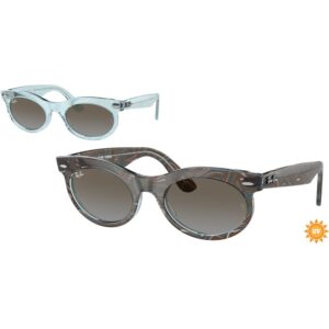 Occhiali da sole  Ray - ban Rb2242 wayfarer oval cod. colore 138596 Unisex Rotonda Azzurro