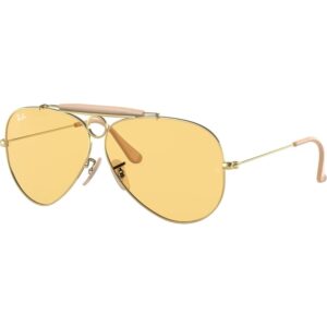 Occhiali da sole  Ray - ban Rb3138 shooter ambermatic cod. colore yellow Unisex Pilot Oro